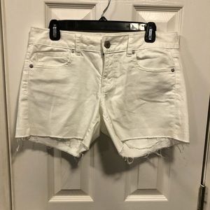 American Eagle White Midi Shorts